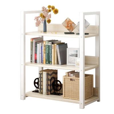 China Eco-friendly Modern Shelf Floor Book Storage Rack Wrought Iron Bookcase for sale