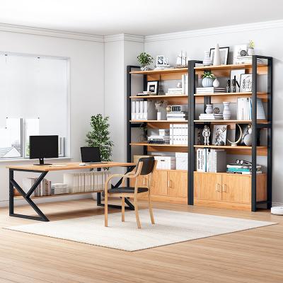 China Waterproof modern designer modern industrial furniture style living room bookcase wooden bookshelf for sale