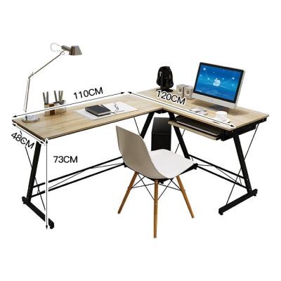 China Modern L Shaped Running Multifunctional Corner Computer Desk for Dual Monitors for sale