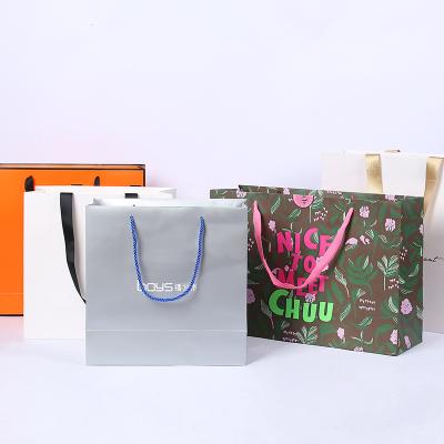 China Recycled Materials Wholesale Custom Printed Your Own Logo White Brown Kraft Gift Craft Shopping Paper Bag With Handles for sale