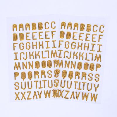 China Self-Adhensive Letter 3d Sticker Gold Silver Glitter Letter Decorative Alphabet Sticker Self-Adhensive Puffy Stickers For Home Decoration for sale