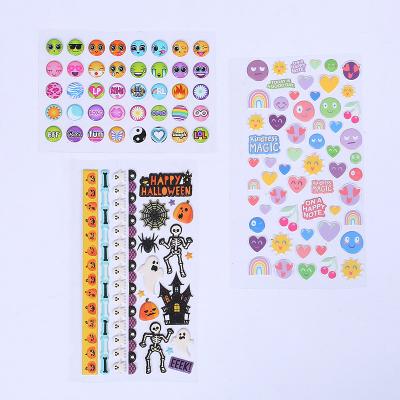 China Waterproof+Eco-friendly Custom Lovely Smiley Face Halloween Decorative Stickers For Cup Scrapbook Wall Cute Bubble Tea Sticker for sale