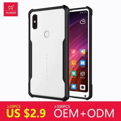 China For Xiaomi MIX 2S Case Glass, XUNDD Case Screen Shockproof Protectors For Mix2s Mix 2S Cover Clear Cover CX-M41 Soft Bumper Case for sale