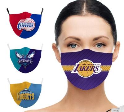 China Hot Selling Amazon NBA Ball Dustproof Lakers Team Warm Warriors Nuggets Pluggable Filter Maskes Protective Facemask For Men Unisex for sale