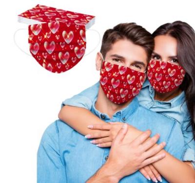 China 2022 Happy Valentine's Day Face Maskes Heart Scarf Anti-Dust Windproof Red Pattern Valentine's Day Heart Masks for sale