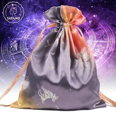 China Headwear Headwear Glitter Braids Constellation Hood Custom Satin Hooded Women's Silk Headpiece Hair Silk Drawstring Bag for sale