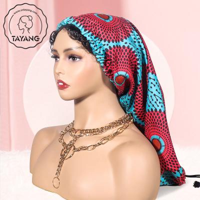 China Wholesale 2021 New Style Wholesale Soft High Quality Women's Satin Long Elastic Hair Band Hoods With Drawstring Riversible Hoods for sale