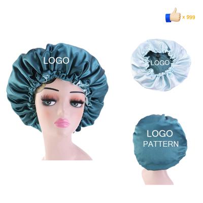 China Comfortable Cozy All Color Satin Hair Wraps Turban Adjustable Hat Wholesale Custom Logo Design Large Private Label Hair Hood for sale