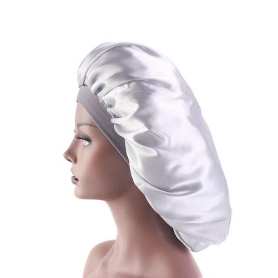 China Comfortable Luxury Sleep Lady Comfortable Sheer Custom Logo Oversized Bonnet Print Colors Head Wraps Satin Hood for sale