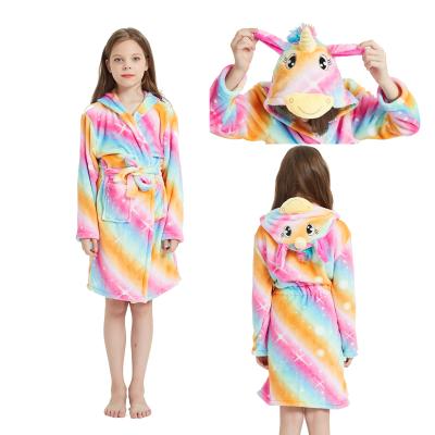 China Wholesale Thermal Thermals Unicorn Hooded Flannel His And Her Kids Winter Cute Warm Multicolor Bathrobe for sale