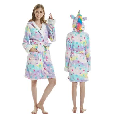 China Adult Unicorn Pajamas Soft Plush Unicorn Flannel Bathrobe Kids QUICK DRY Luxury Wholesale Couples QUICK DRY for sale