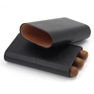 China Custom Leather Case in China Zigarren Boveda Cigars Tobacco Fashion Leather Travel Cigar Case for sale