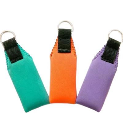 China Souvenir Gifts Promotional Gift Customized Cheap Neoprene Key Chains Floating Neoprene Key Chain Holder To Match Chap Stick Holder Key Chain for sale