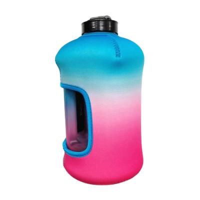 China 2.2L Mountaineering Sports Gym Outdoor Gallon Water Bottle Neoprene Half Hiking Traveling Sleeve With Handle Accept Customized for sale