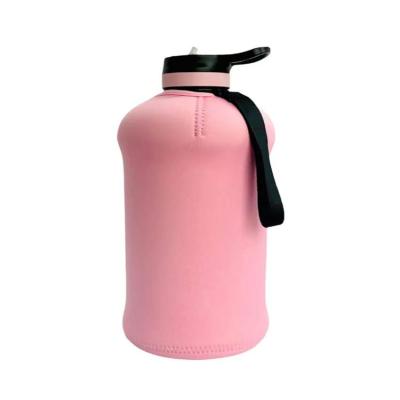 China 2.2L Mountaineering Sports Gym Outdoor Gallon Water Bottle Neoprene Half Hiking Traveling Sleeve With Handle Accept Customized for sale