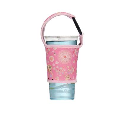 China Waterproof Neoprene Portable Cup Sleeve With Handle Insulated Cup Cover Outdoor Traveling Accept Customized for sale