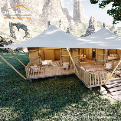 China New Design OEM Factory Camouflage Game Luxury Glamping Resort Tents / Field Outdoor Hotel Tent for sale