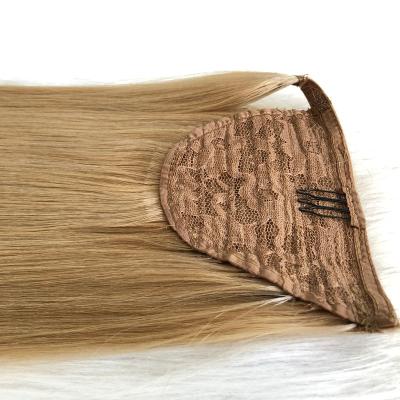 China Customized Straight European Straight Remy Human Hair Ponytail Extensions Size 18inch #18 for sale