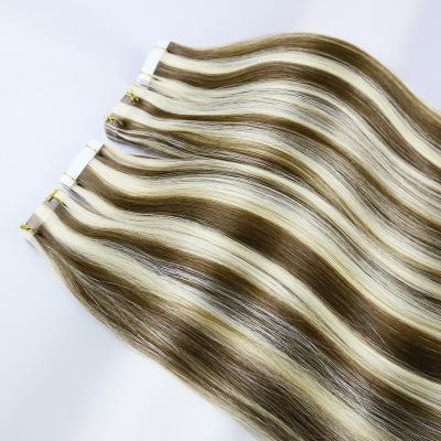 China Pulled Virgin Remy Hair Extensions Silky Straight Double Wave 50% P#4-60 Remy Human Hair Tape In for sale