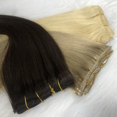 China Silky Straight Wave Customized Virgin Color Natural Remy Human Hair Natural Hair Extension Clip for sale