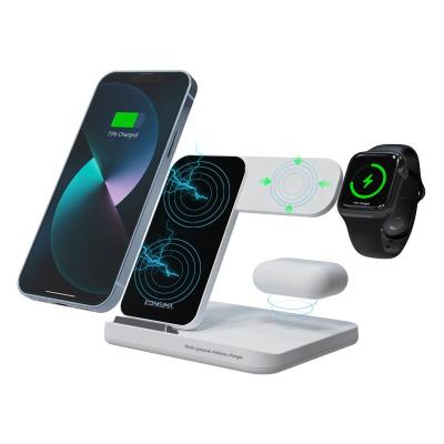 China Multifunctional 15W Qi Fast Wireless Charger Stand For iPhone 14 13 12 11 8 Apple Watch For Airpods iWatch Pro Foldable Wireless Chargers for sale