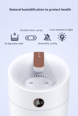 China 3L LED colorful Top Filling home ultrasonic humidifier cool fogger dual mist maker air humidifier for sale