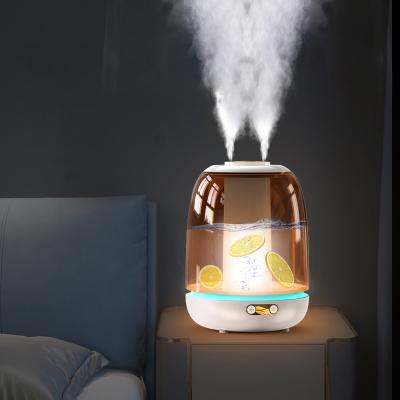 China USB Charging Air Humidifier 3L night-light Cool Mist Ultrasonic Humidifier Double Nozzle Portable Small Humidifiers for sale