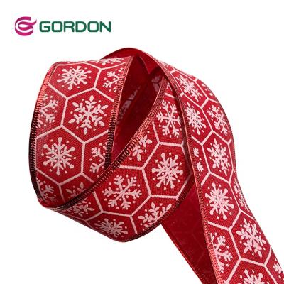 China Gordon Factory Elegant Ribbon Decoration Merry Christmas Wide Cable Ribbon for sale