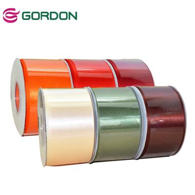 China Double workable ribbon 100mm, wholesale large width satin ribon, color face satin ribbon for sale