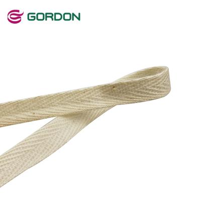 China Eco-friendly Natural 6mm White Twill Cotton Herrigbone Decorative Ribbon for sale