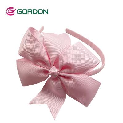 China Eco-friendly Gordon Ribbons Mini Baby Clips Baby Hair Band Hair Bow Forehead Hair Band for sale