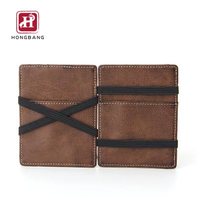 China RFID Wholesae Genuine Leather Magic Wallet Minimalist Slim Bifold Credit Card Wallet For Men for sale