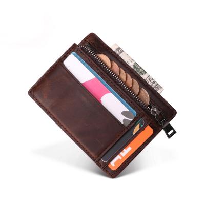 China 2021 Hot Retro Amazon Card Holder Wallet Leather RFID Mens Wallet for sale