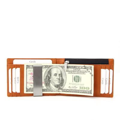 China Fashion SIim Money Clip Coin Purse Minimalist Wallet With Gift Box Men's RFID Blocking Wallet for sale