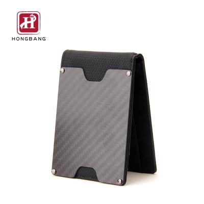 China Minimalist RFID Wallet Front Pocket Carbon Fiber Wallet Leather Wallet for sale