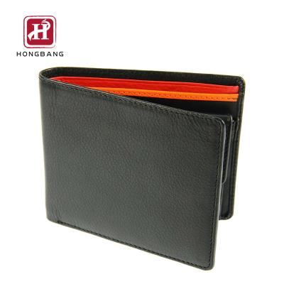 China Waterproof Classic Flat Style RFID Bifold Genuine Leather Wallet For Men for sale