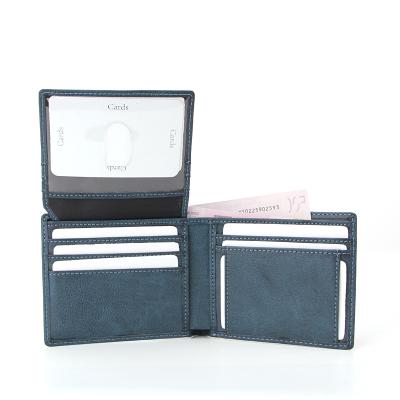 China RFID Mens Faux Leather Bifold Wallet With 2 ID Window And RFID Blocking Wallet for sale