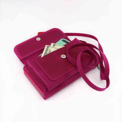 China Newest Anti-theft Ladies Wallet Ladies Peers Hand Set Bag Genuine Leather Wallet for sale