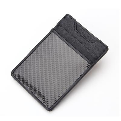 China RFID Blocking Carbon Fiber Wallet RFID Blocking Money Clip Wallet Front Pocket Men's Carbon Fiber Wallet for sale