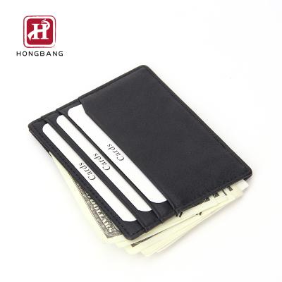 China Waterproof PU Leather Card Holder Men Front Pocket Wallet With PVC ID Window for sale