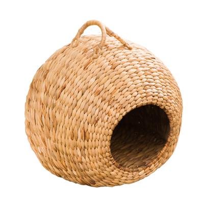 China Breathable Accept Custom Size Hand - Woven Gourd Grass Pet Baskets for sale