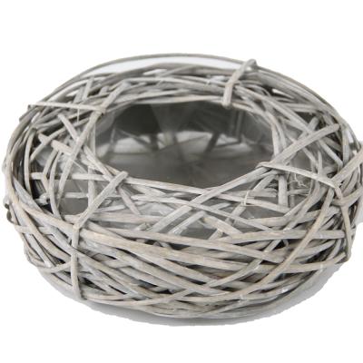 China Modern Decorative Eco-Friendly Willow Flower Tray Indoor Wicker Basket for sale