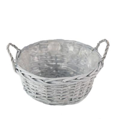 China Modern 2022 Hand - Woven Outdoor Garden Willow Flower Dish and Plant Storage Basket for sale