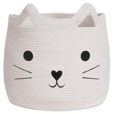 China 2022 New Minimalist Storage Basket Cotton Rope Woven Laundry Basket With Handle Collapsible Laundry Basket for sale