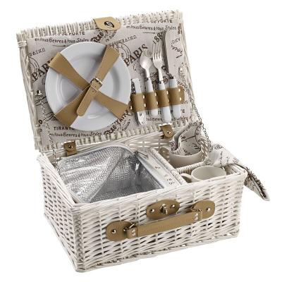 China 2022 Hot Selling Minimalist Natural Wicker Woven Picnic Basket With Cover Picnic Basket for sale