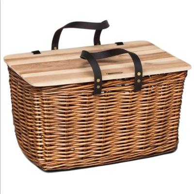 China Factory Hot Sale Outdoor Picnic Storage Picnic Basket Eco-Friendly Rectangular Wicker Basket for sale