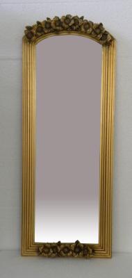 China golden wood dressing mirror,Europe style Palace standing mirror for sale