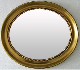 China golden oval framed bathroom mirror for sale