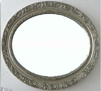 China antique silver oval framed bathroom mirror,wood oval wall mirror for sale