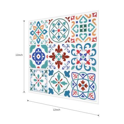 China 3D Self Adhesive Wallpaper 12*12inch Peel and Stick Wall Tile Moroccan Mosaic Tile en venta